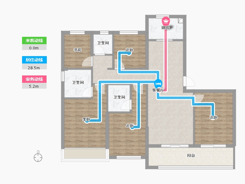 浙江省-杭州市-滨江半岛印象-106.00-户型库-动静线