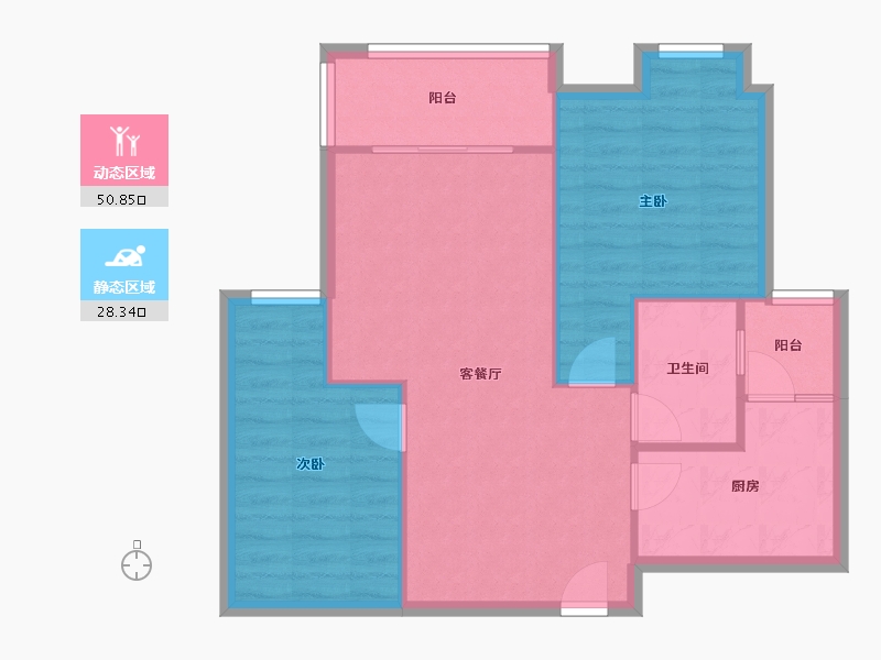 贵州省-贵阳市-恒大帝景-72.00-户型库-动静分区