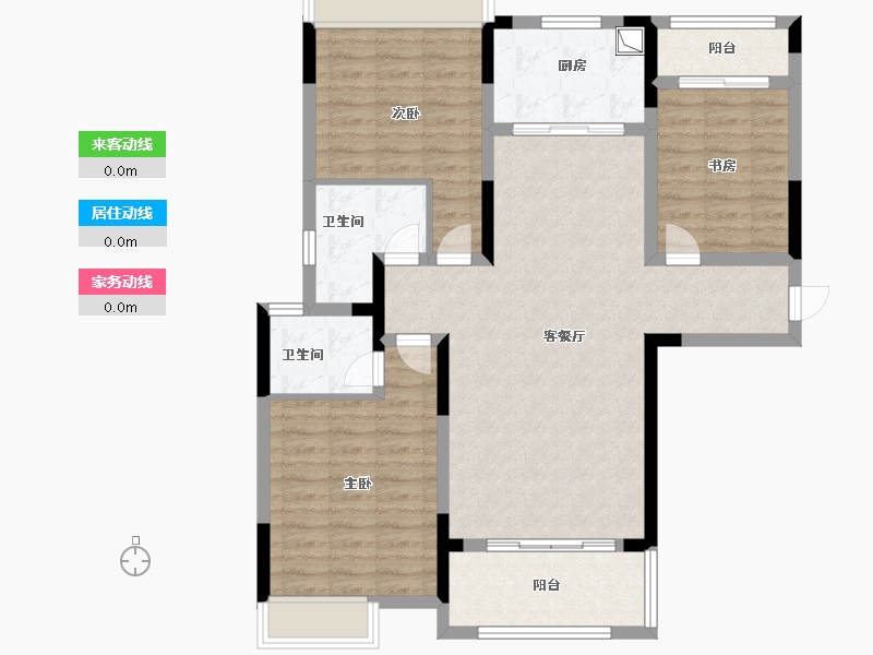 河南省-焦作市-屹峰公园壹号院-100.24-户型库-动静线