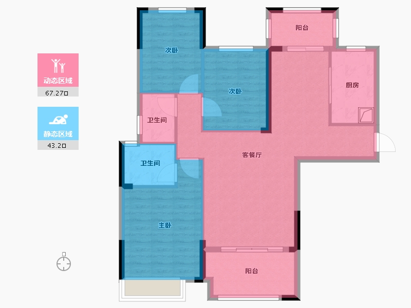 湖北省-宜昌市-公园大观-99.50-户型库-动静分区