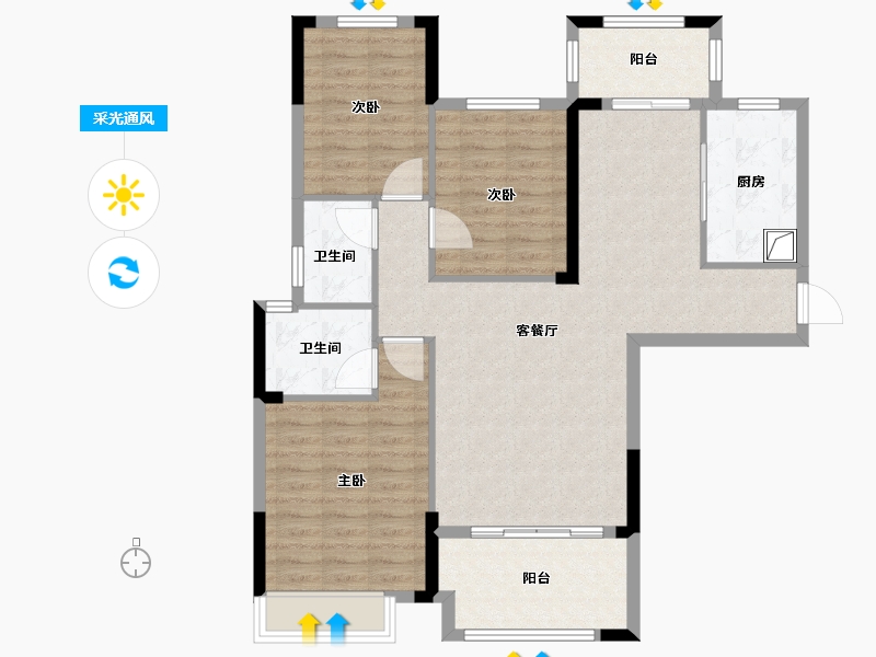 湖北省-宜昌市-公园大观-99.50-户型库-采光通风