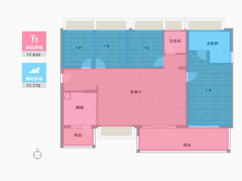 广东省-深圳市-万丰海岸城瀚府二期-114.15-户型库-动静分区