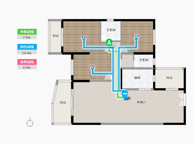 湖南省-怀化市-电力新外滩一期-127.20-户型库-动静线