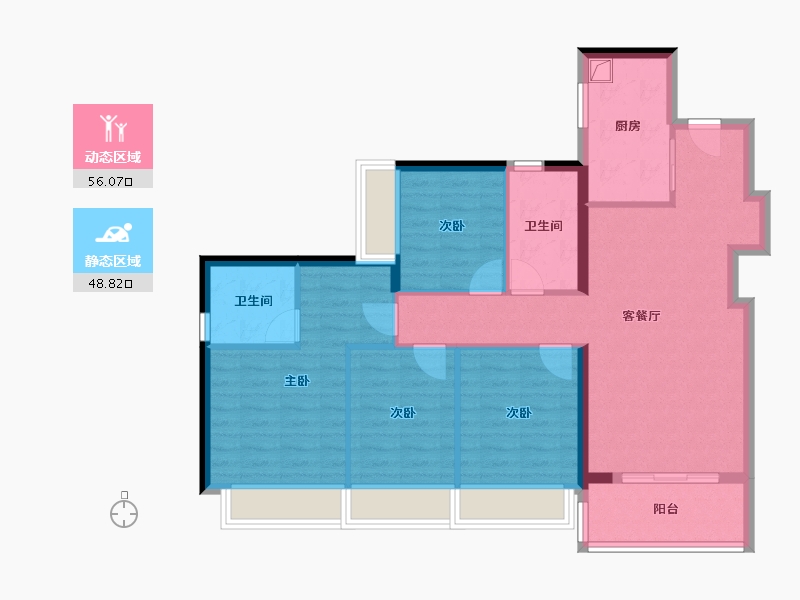 广东省-深圳市-宏发悦见和府-93.91-户型库-动静分区