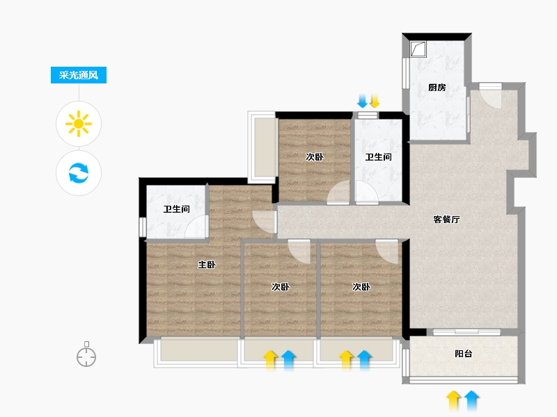 广东省-深圳市-宏发悦见和府-93.91-户型库-采光通风