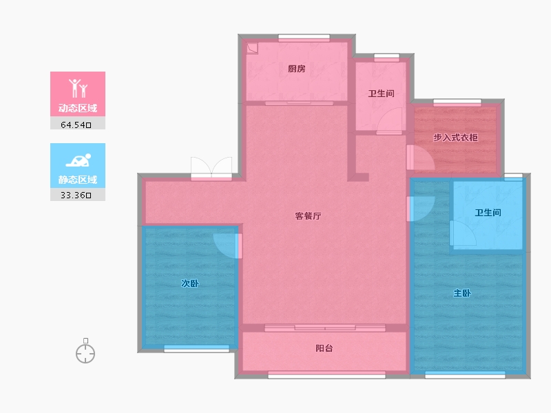 山东省-泰安市-绿城·桂语山河-87.61-户型库-动静分区