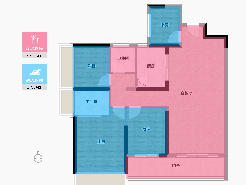 广东省-深圳市-万丰海岸城瀚府二期-82.52-户型库-动静分区