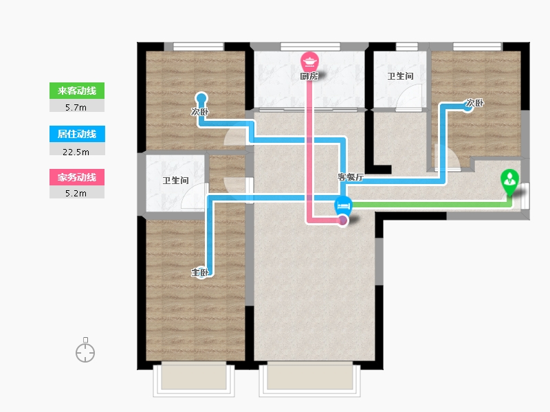 新疆维吾尔自治区-乌鲁木齐市-德泰·南湖居-81.59-户型库-动静线