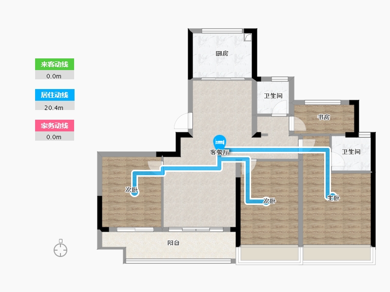 浙江省-绍兴市-泰景苑-107.99-户型库-动静线