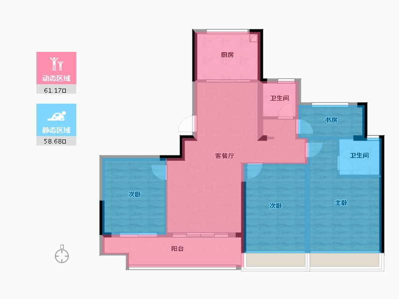 浙江省-绍兴市-泰景苑-107.99-户型库-动静分区