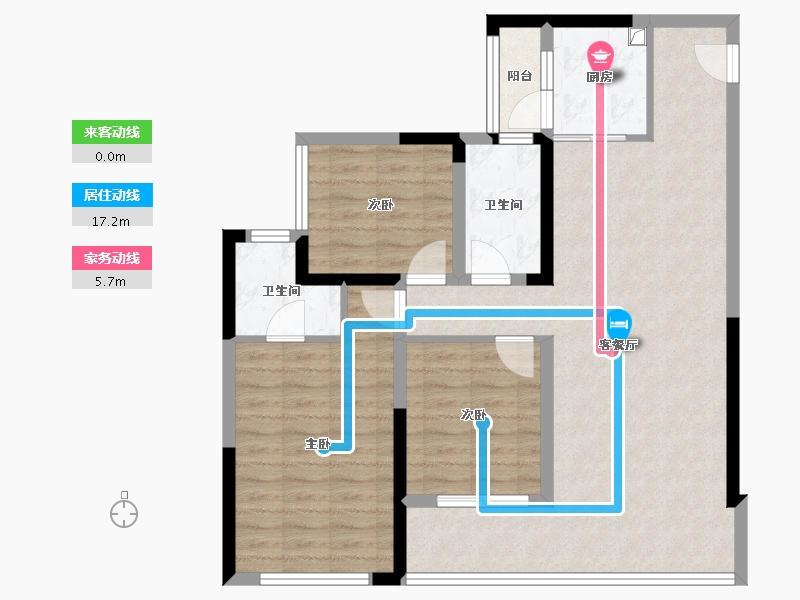 四川省-宜宾市-康龙·城南华府-90.55-户型库-动静线