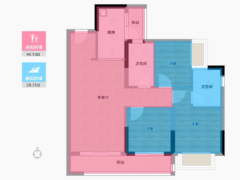 四川省-成都市-高投天悦锦萃-65.95-户型库-动静分区