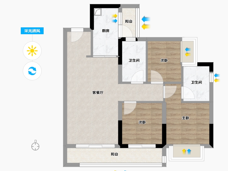 四川省-成都市-高投天悦锦萃-65.95-户型库-采光通风