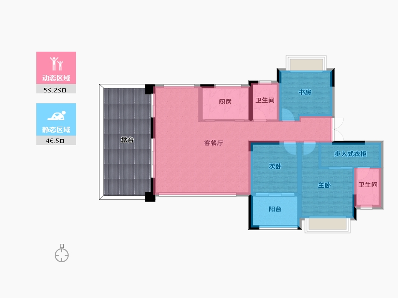 陕西省-延安市-翡翠云锦-116.00-户型库-动静分区