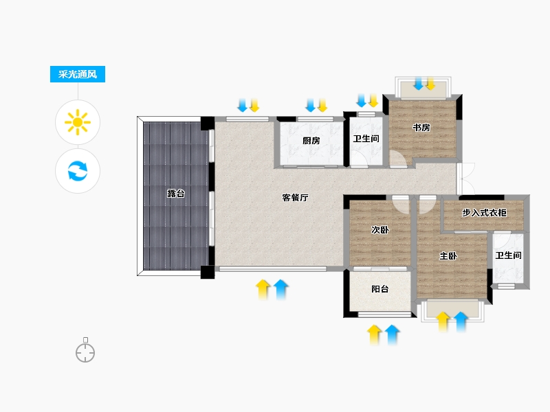 陕西省-延安市-翡翠云锦-116.00-户型库-采光通风