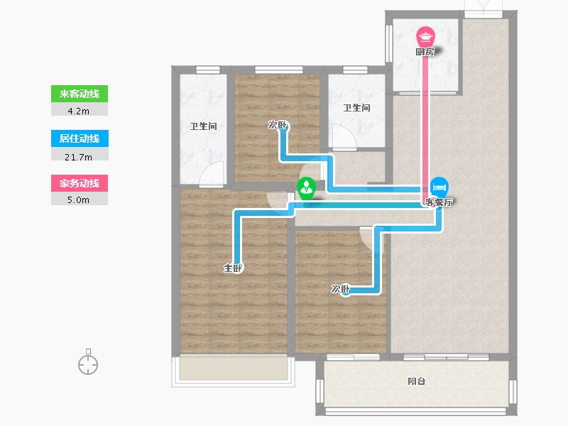 江苏省-徐州市-吾悦华府-106.85-户型库-动静线