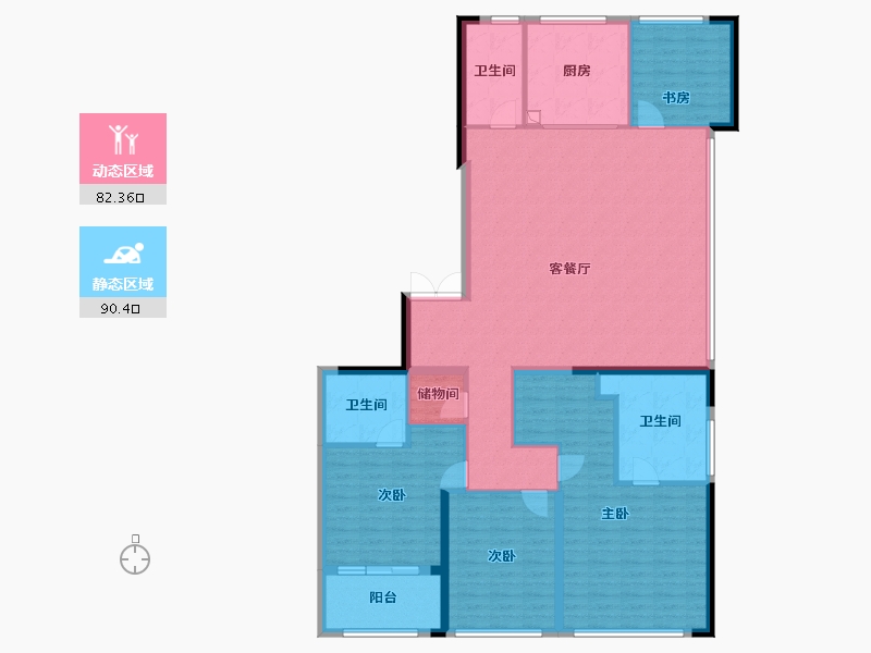 浙江省-杭州市-滨江兴耀潮起-158.01-户型库-动静分区