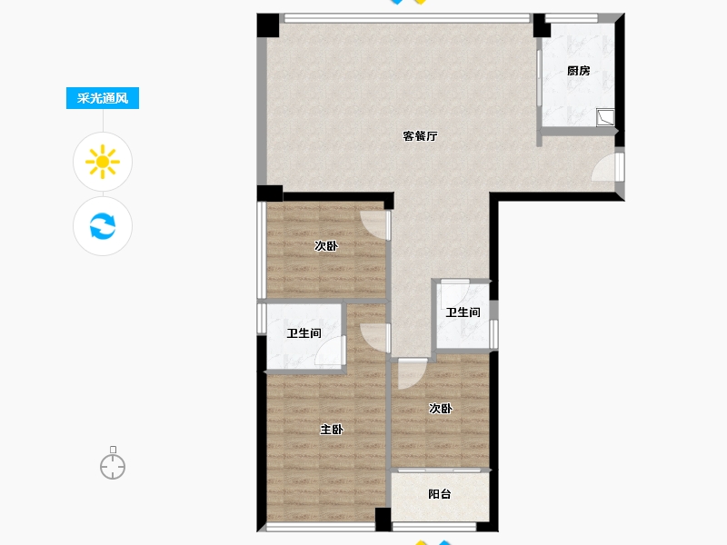 福建省-厦门市-海沧中心TOD璞盛-94.40-户型库-采光通风