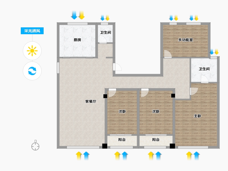 山东省-东营市-众成公园华著-168.00-户型库-采光通风