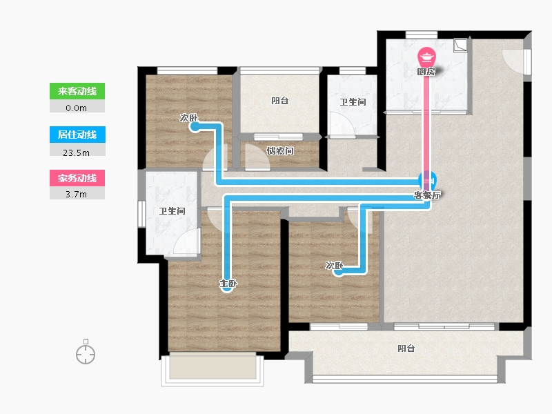 陕西省-西安市-华发·利君｜都荟城央-103.20-户型库-动静线