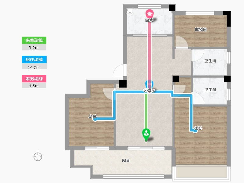 浙江省-绍兴市-泰景苑-82.92-户型库-动静线