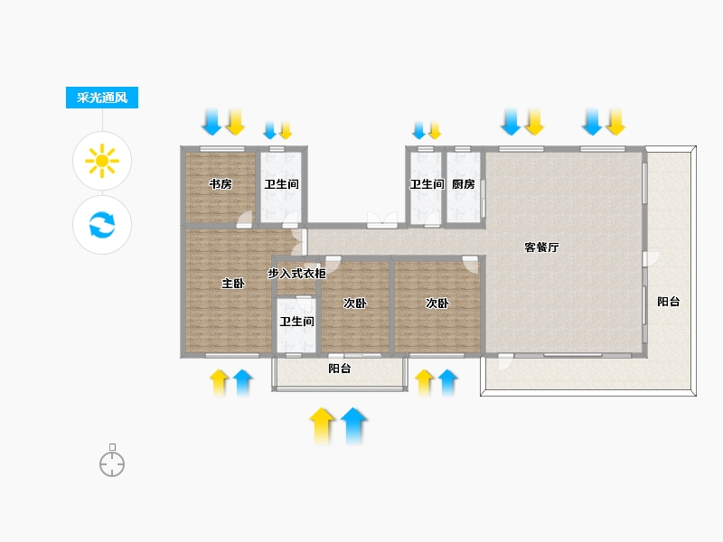 吉林省-延边朝鲜族自治州-名珠·松山樾-245.09-户型库-采光通风