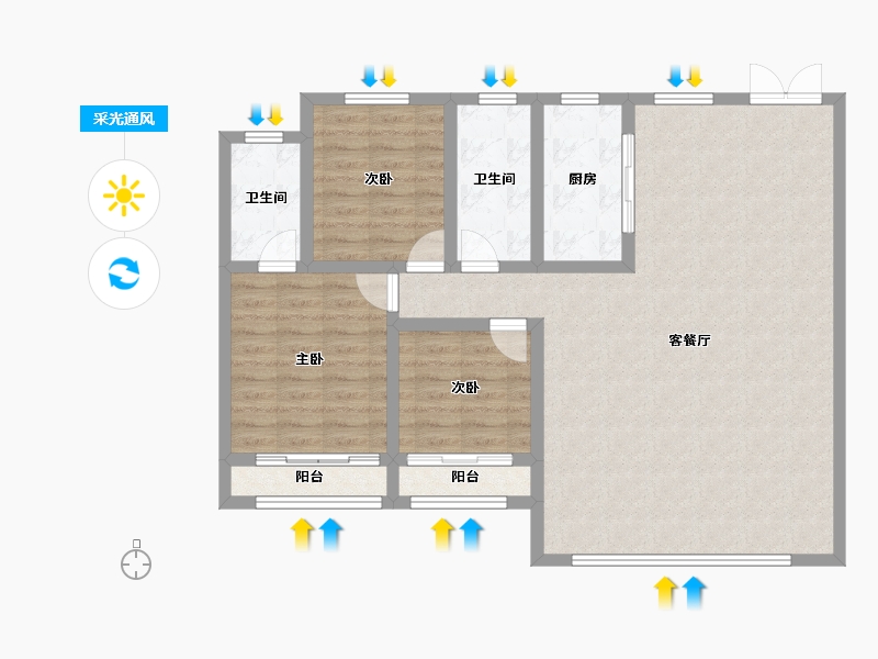 河北省-保定市-龙腾一品-102.30-户型库-采光通风