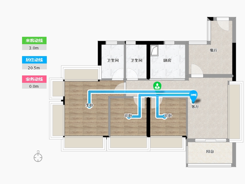 广东省-广州市-保利招商华发中央公馆-71.20-户型库-动静线