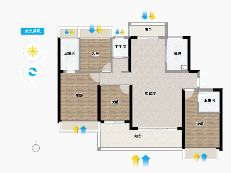 广东省-阳江市-壹方天誉-111.20-户型库-采光通风