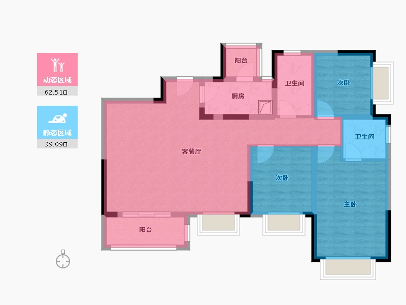 四川省-成都市-成都融创春风10里-96.21-户型库-动静分区