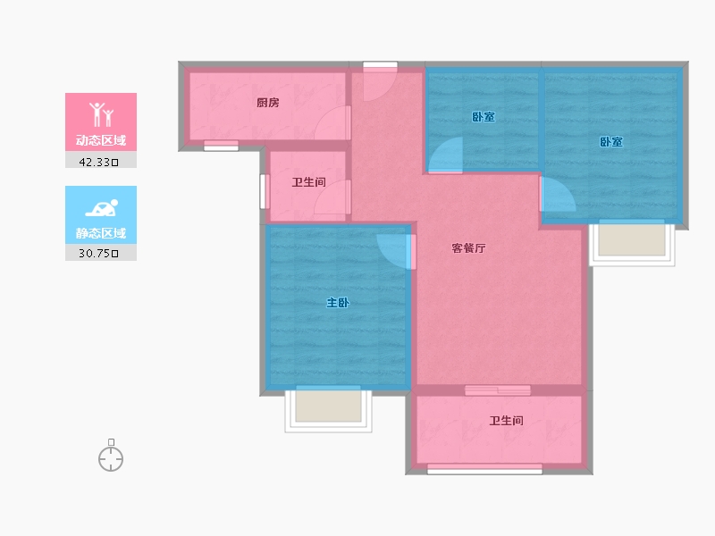 广西壮族自治区-贺州市-城投·平安居-80.00-户型库-动静分区