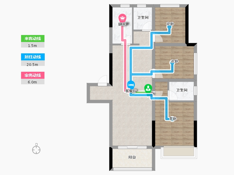 安徽省-芜湖市-金鹏珑玺台-91.20-户型库-动静线