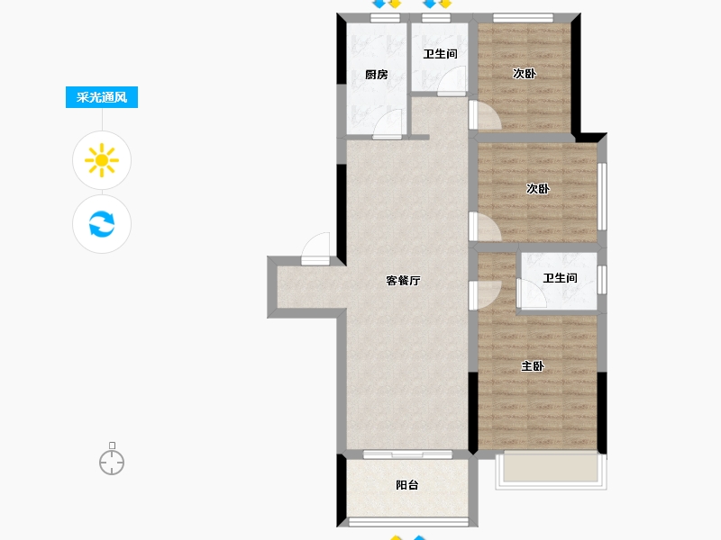 安徽省-芜湖市-金鹏珑玺台-91.20-户型库-采光通风