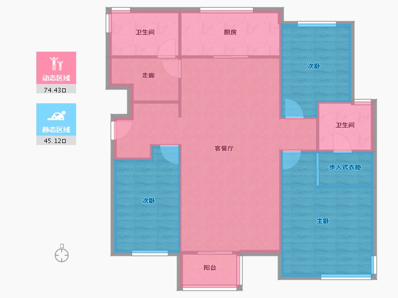 天津-天津市-万科魅力之城格兰苑-110.00-户型库-动静分区