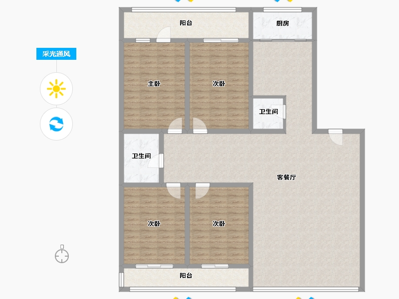 河北省-沧州市-河间人保公司家属楼-175.00-户型库-采光通风