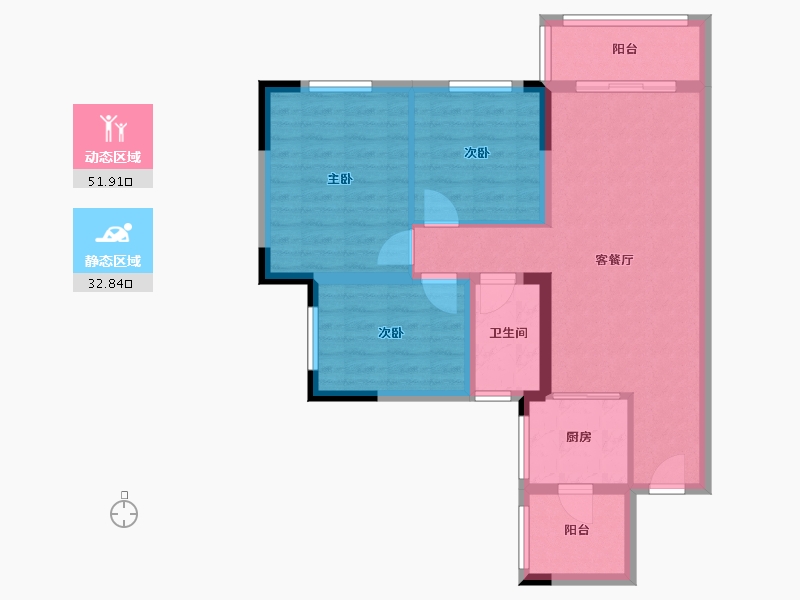 四川省-资阳市-碧桂园-76.42-户型库-动静分区