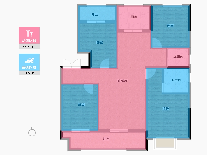 河南省-济源市-德鸿宸院-102.40-户型库-动静分区