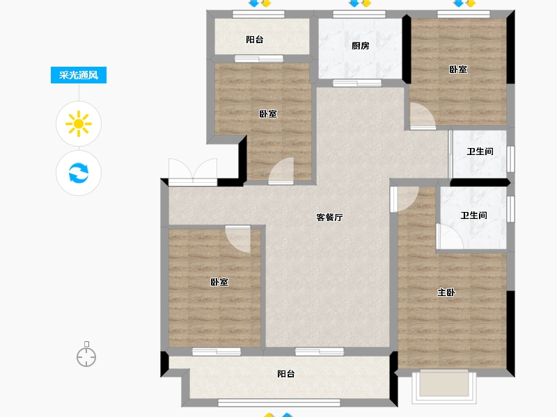 河南省-济源市-德鸿宸院-102.40-户型库-采光通风