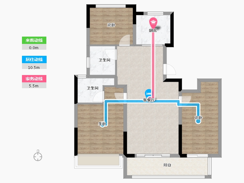 安徽省-马鞍山市-昆仑·风荷园-93.60-户型库-动静线