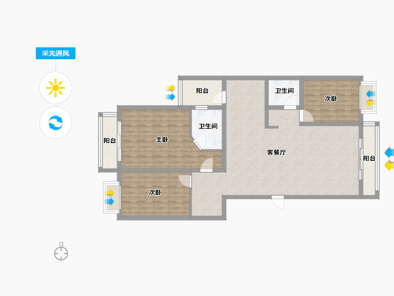 四川省-成都市-成都东方明珠花园-西区-115.00-户型库-采光通风