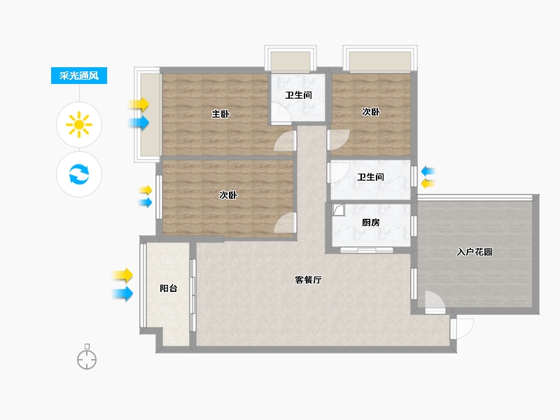 湖南省-郴州市-锦绣金湾-104.00-户型库-采光通风