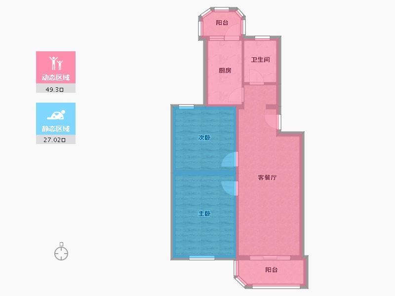 北京-北京市-武夷花园水仙园-75.44-户型库-动静分区