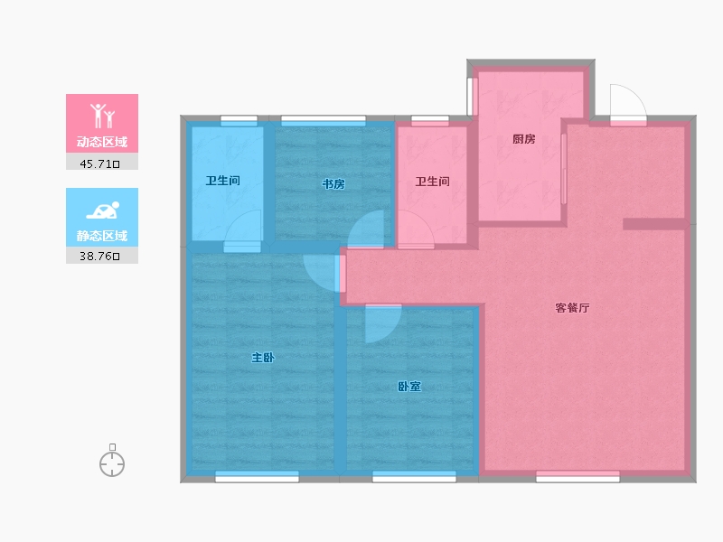 辽宁省-沈阳市-汇置公园City-78.40-户型库-动静分区