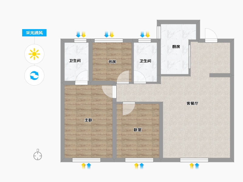 辽宁省-沈阳市-汇置公园City-78.40-户型库-采光通风