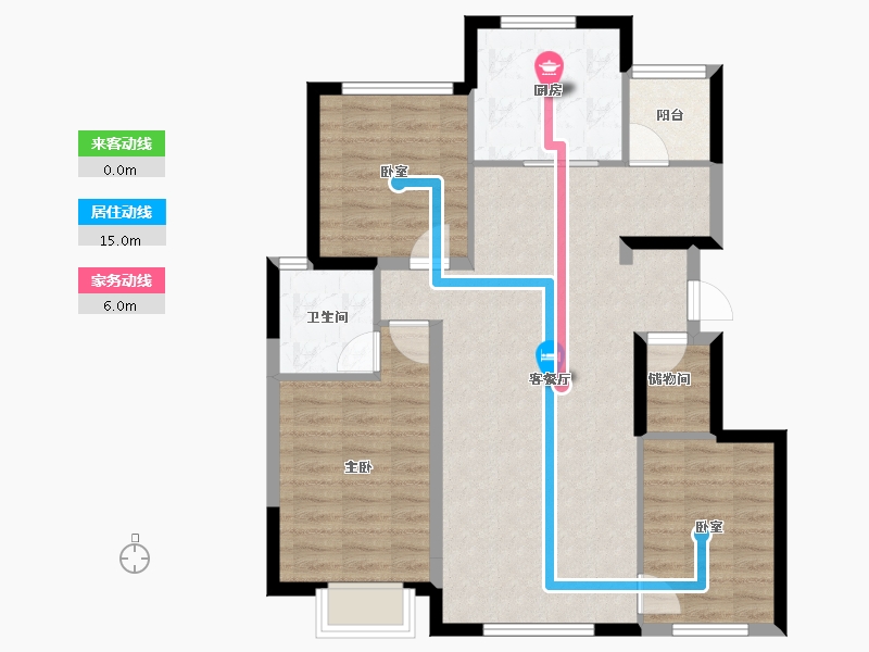 辽宁省-大连市-中央和府-91.00-户型库-动静线