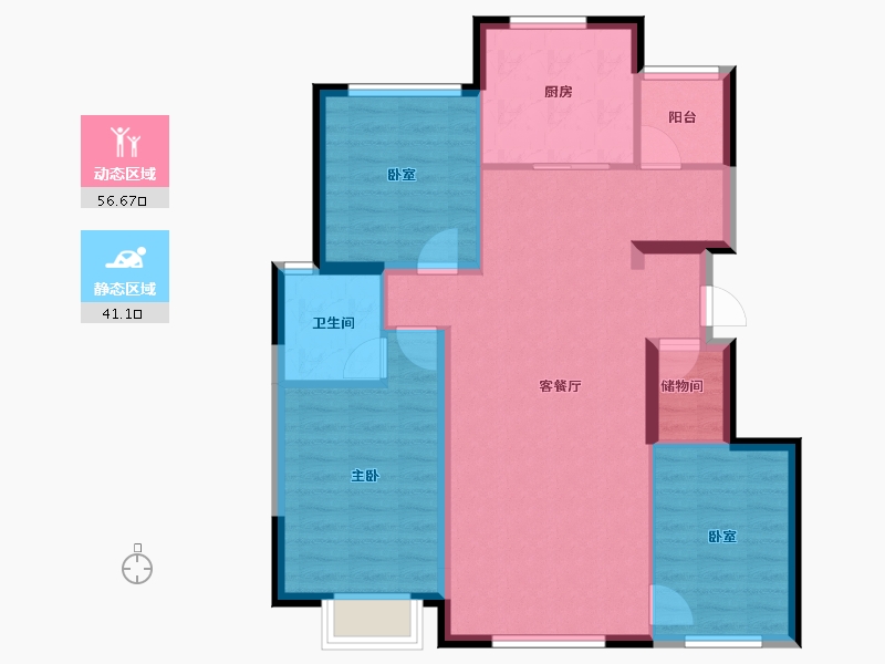 辽宁省-大连市-中央和府-91.00-户型库-动静分区