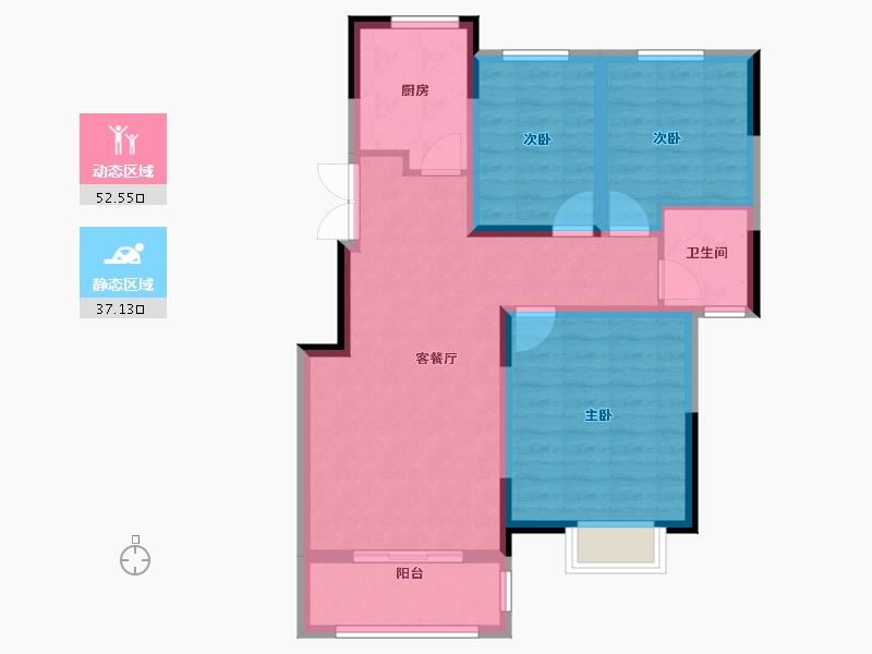 江苏省-南京市-淮源雅居-79.92-户型库-动静分区