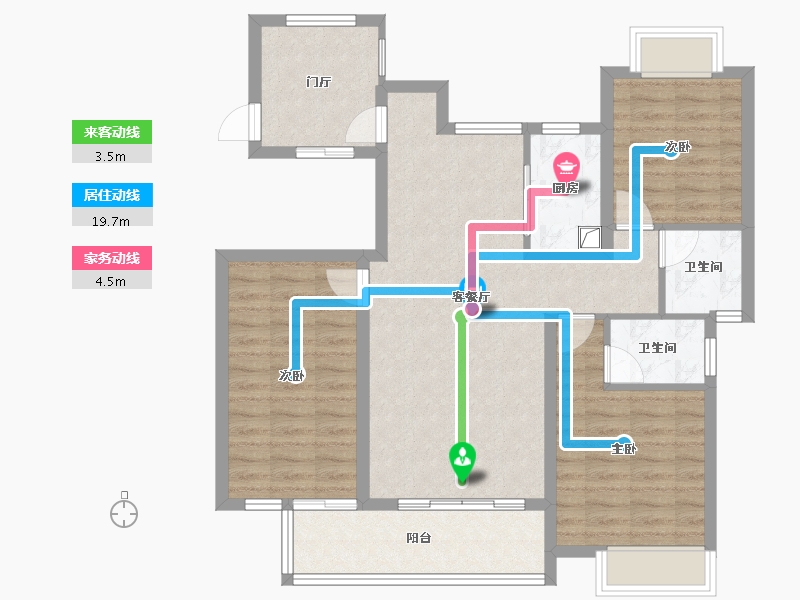 江西省-吉安市-玉府佳园-93.60-户型库-动静线