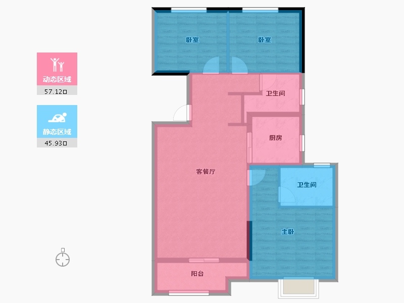 甘肃省-兰州市-兰州兰园-92.80-户型库-动静分区