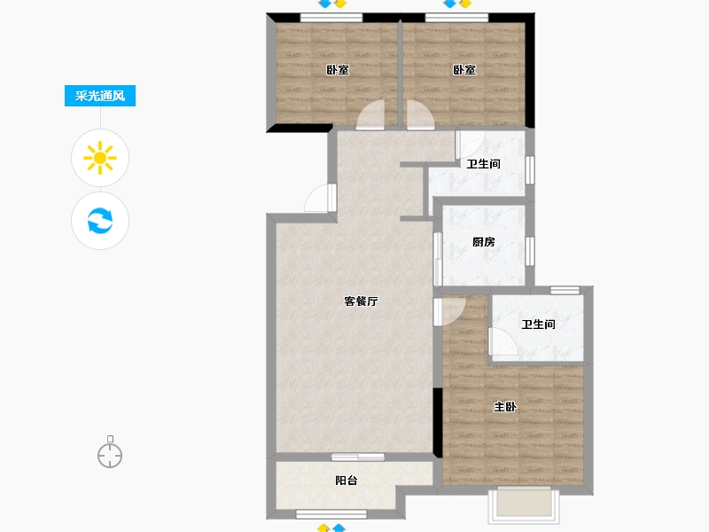 甘肃省-兰州市-兰州兰园-92.80-户型库-采光通风